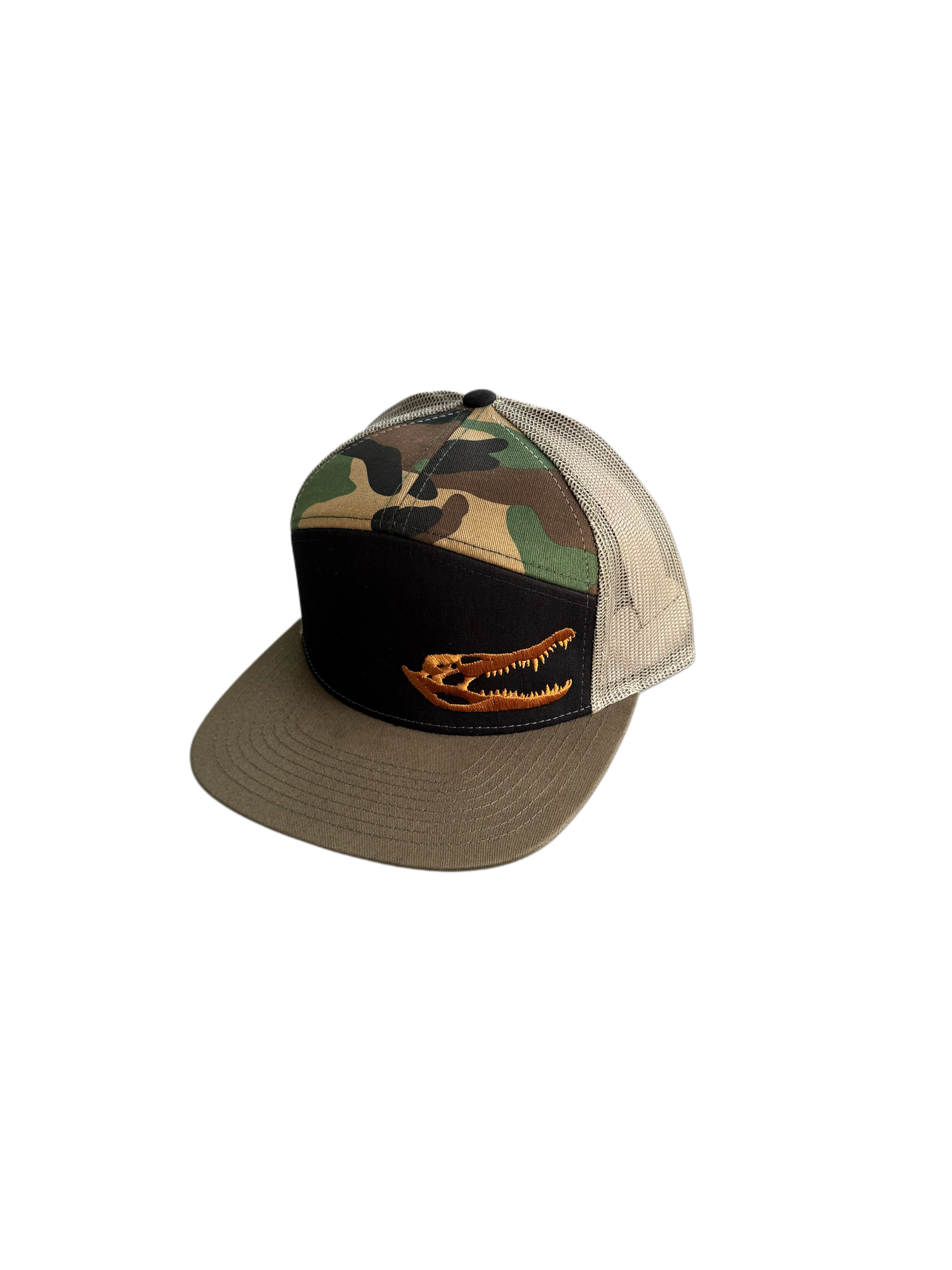 Gator Skull Camo Hat | 7 panel | Black Cypress Outfitters