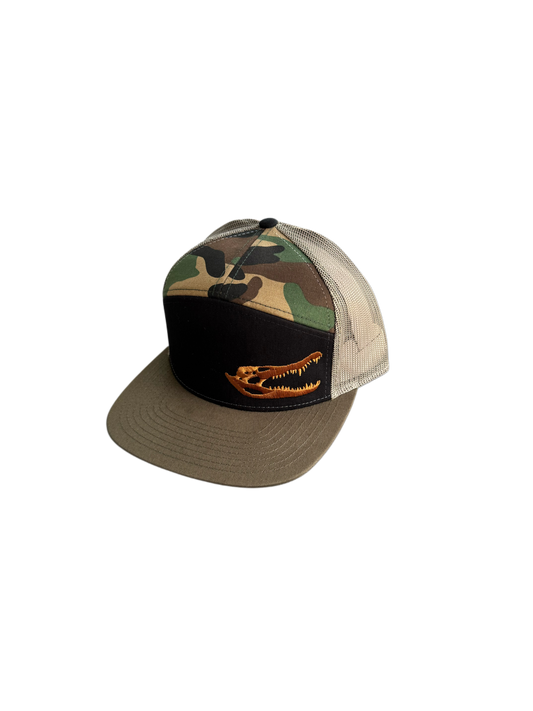 Gator Skull Camo Hat | 7 panel | Black Cypress Outfitters